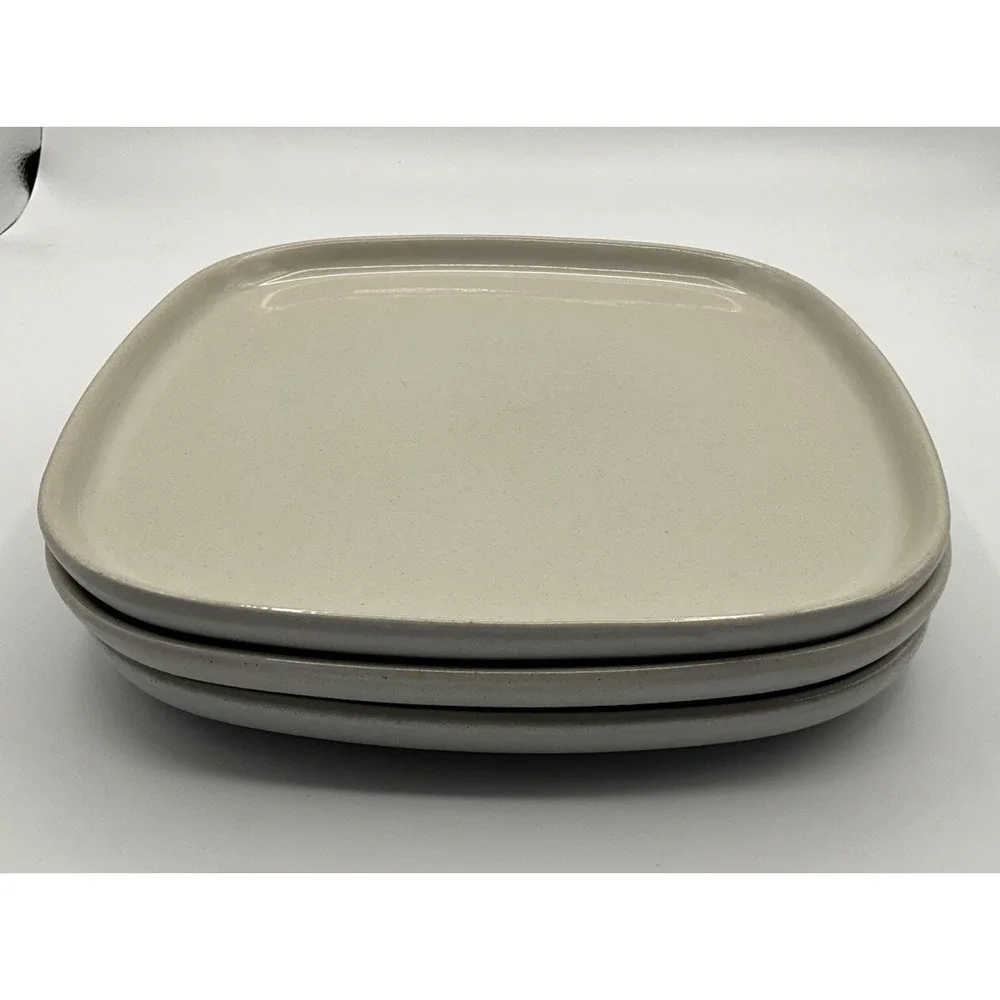 West Elm By Aaron Probyn Set/3 Square Ceramic Dinner Plates *EUC*